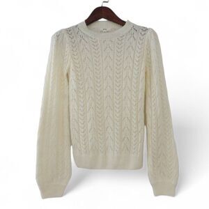 Mine Sweater Womens Small Cream Knit Soft‎ Pullover Cottagecore Feminine Knit